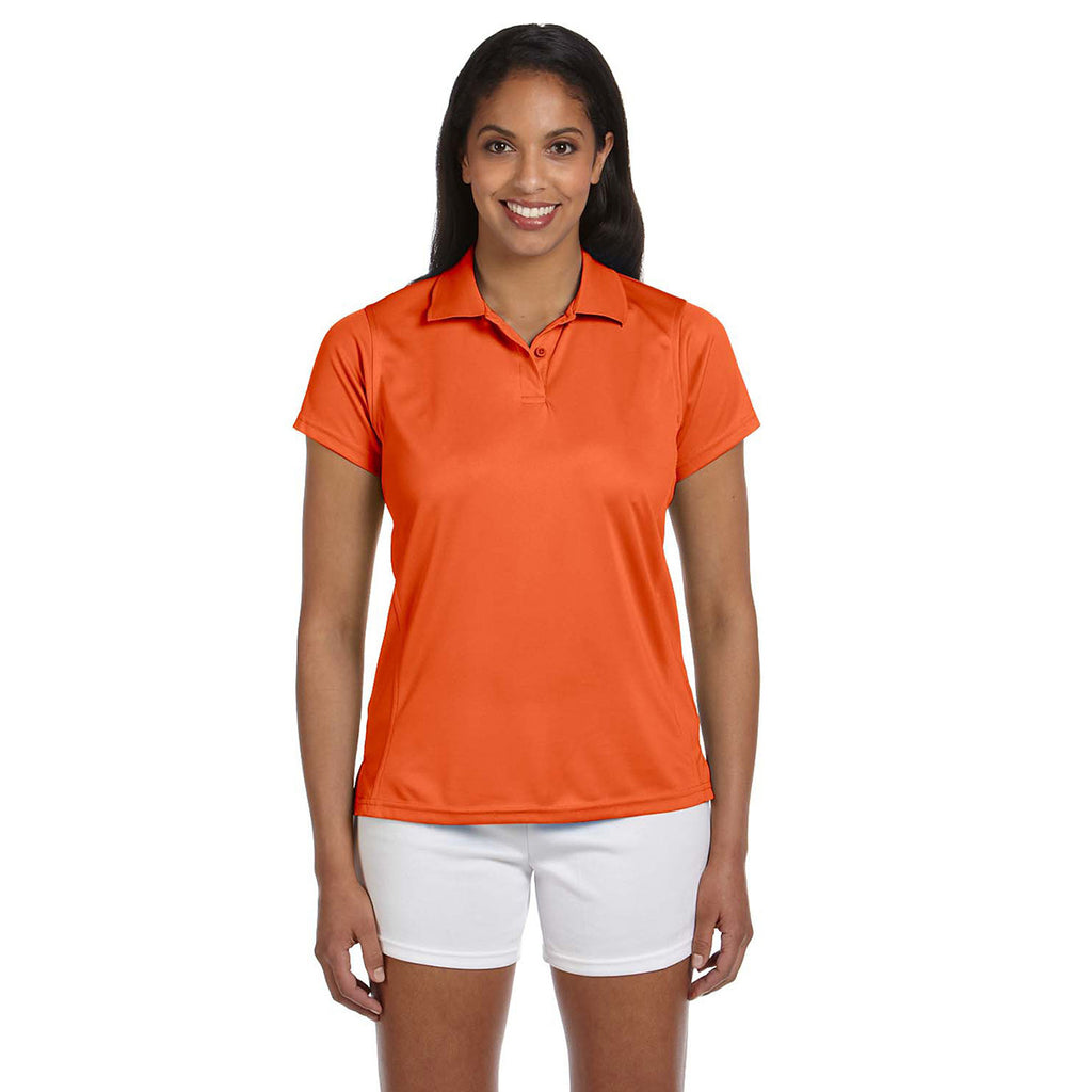 Harriton Women's Team Orange 4 oz. Polytech Polo