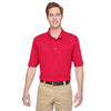 Harriton Men's Red Advantage IL Snap Placket Performance Polo