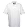 Harriton Men's White Advantage IL Snap Placket Performance Polo