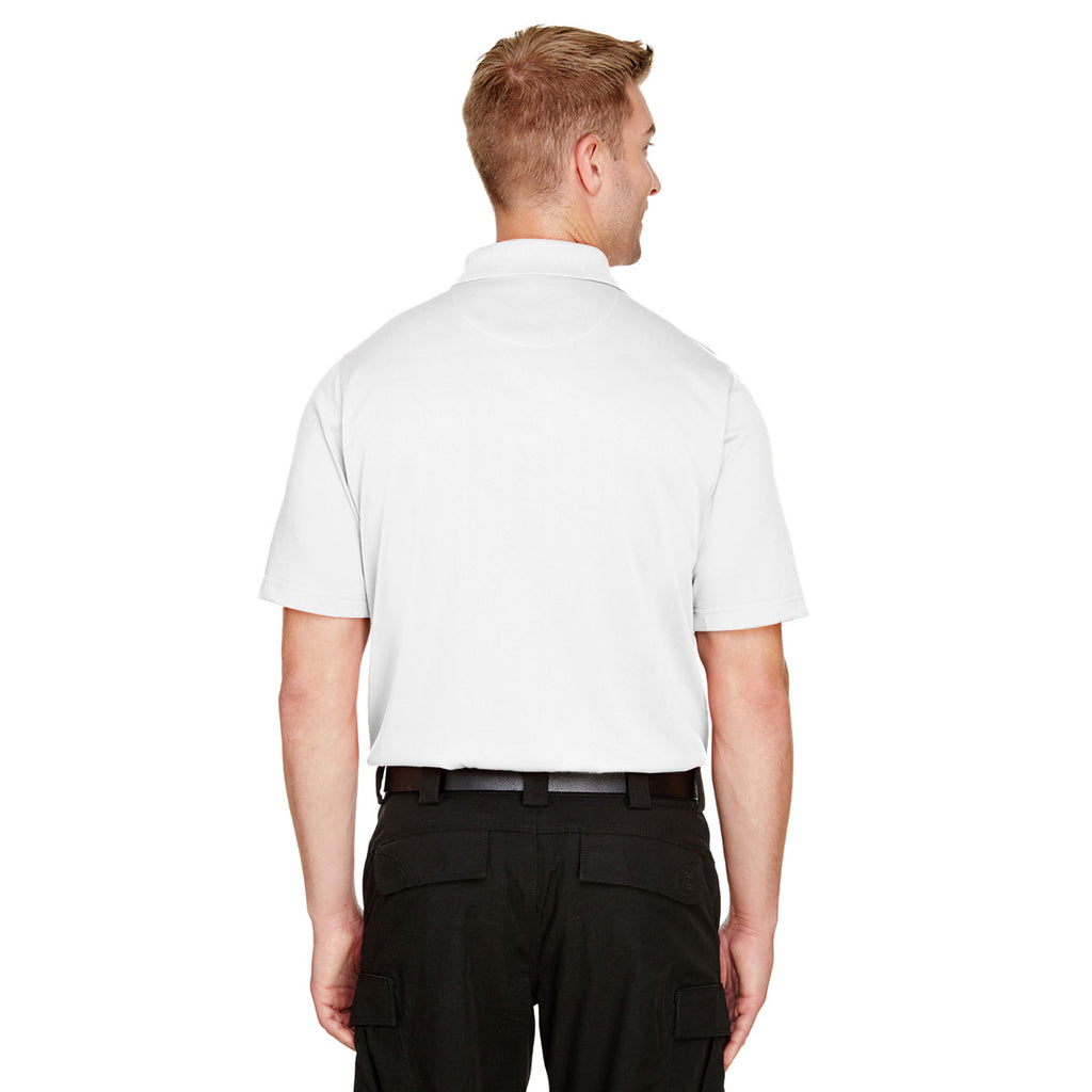 Harriton Men's White Advantage Snag Protection Plus Polo