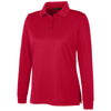 Harriton Women's Red Advantage Snag Protection Plus Long Sleeve Polo