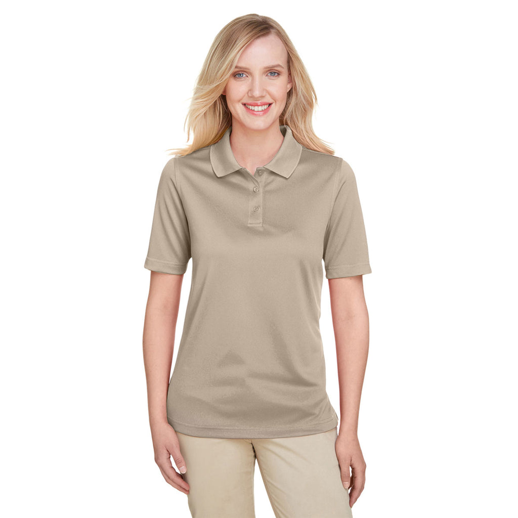 Harriton Women's Khaki Advantage Snag Protection Plus Polo