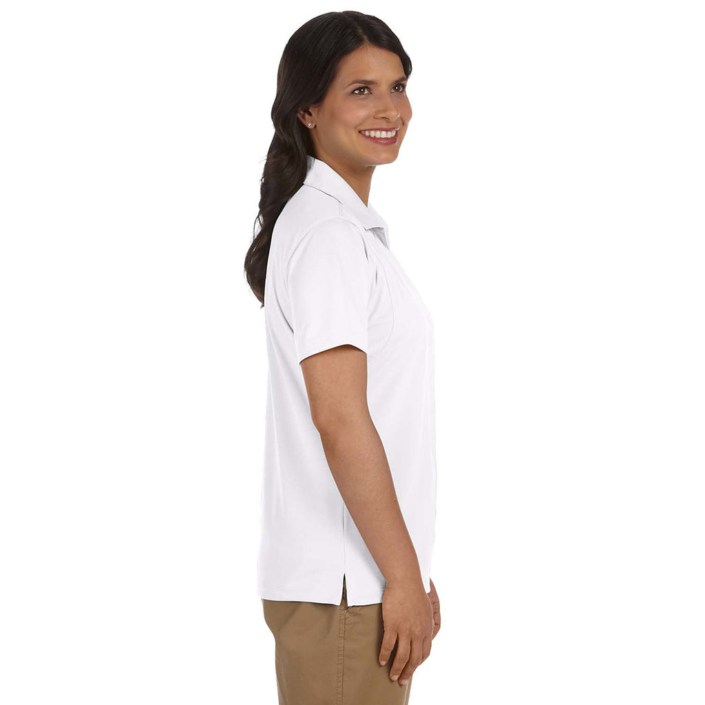 Harriton Women's White Micro-Pique Polo