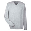 Harriton Men's Grey Heather Pilbloc V-Neck Sweater