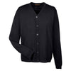 Harriton Men's Black Pilbloc V-Neck Button Cardigan Sweater