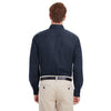 Harriton Men's Dark Navy Tall Foundation 100% Cotton Long-Sleeve Twill Shirt with Teflon