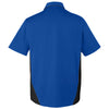 Harriton Men's True Royal/Black Flash Colorblock Short Sleeve Shirt