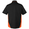 Harriton Men's Black/Team Orange Tall Flash Colorblock Short Sleeve Shirt