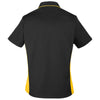 Harriton Women's Black/Sunray Yellow Flash Colorblock Short Sleeve Shirt