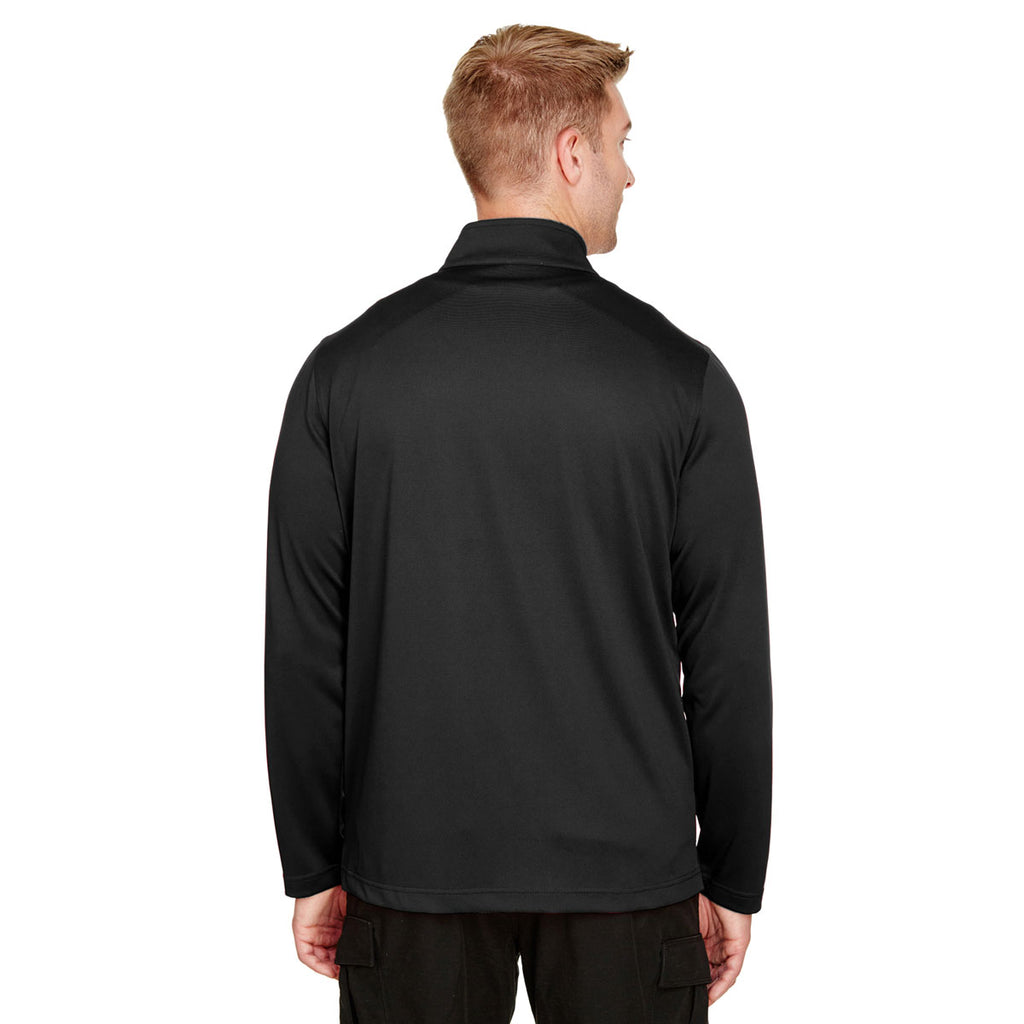 Harriton Men's Black Advantage Snag Protection Plus Quarter-Zip