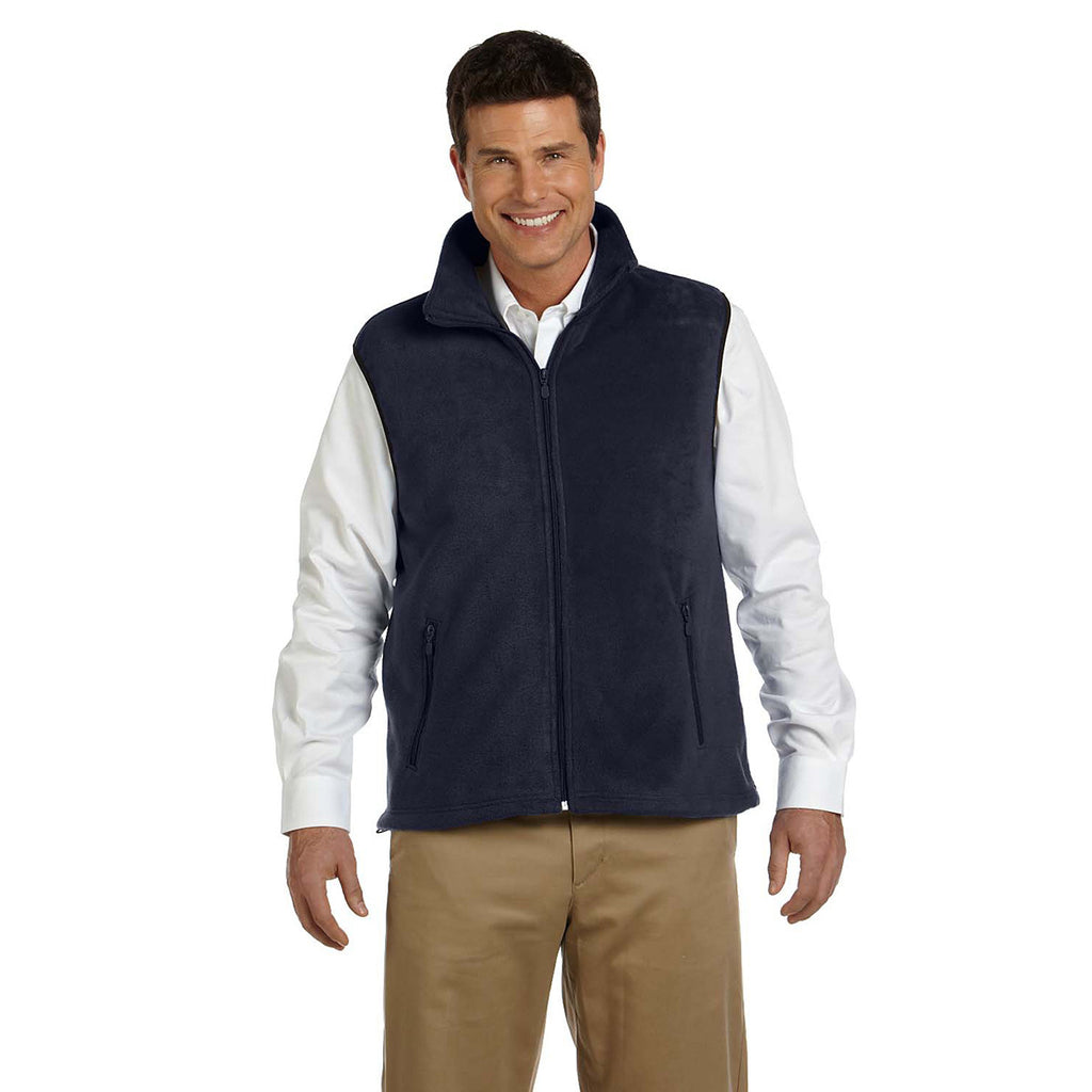 Harriton Men's Navy 8 oz. Fleece Vest