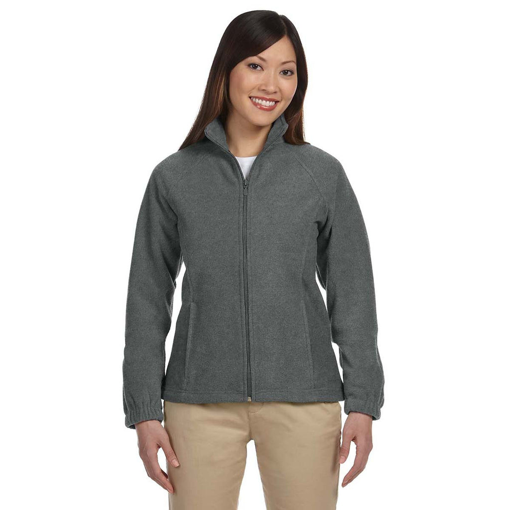 Harriton Women's Charcoal 8 oz. Full-Zip Fleece