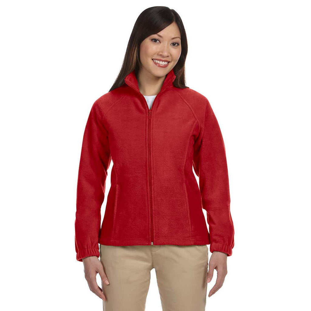Harriton Women's Red 8 oz. Full-Zip Fleece