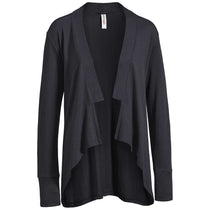 Expert Women's Black American Moca Drape Front Cardigan