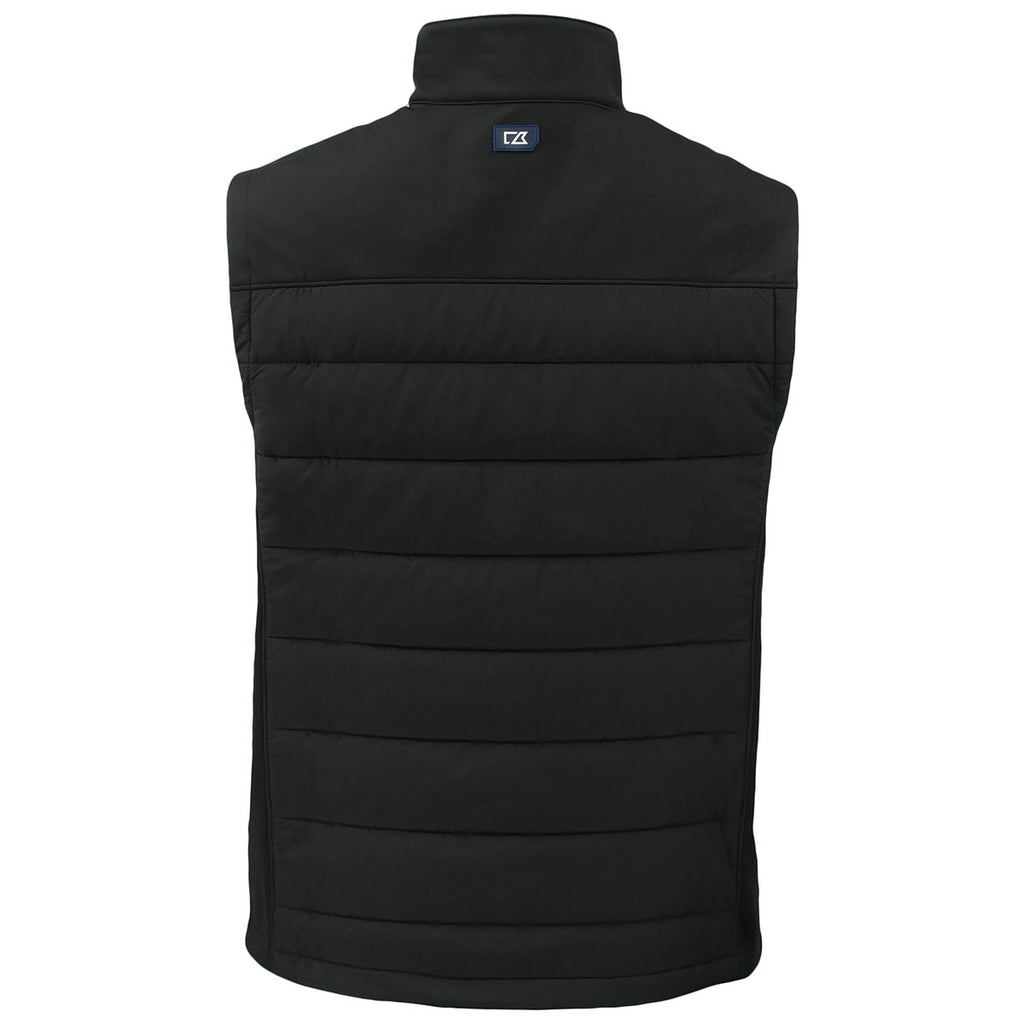 Cutter & Buck Men's Black Evoke Hybrid Eco Softshell Recycled Full Zip Vest