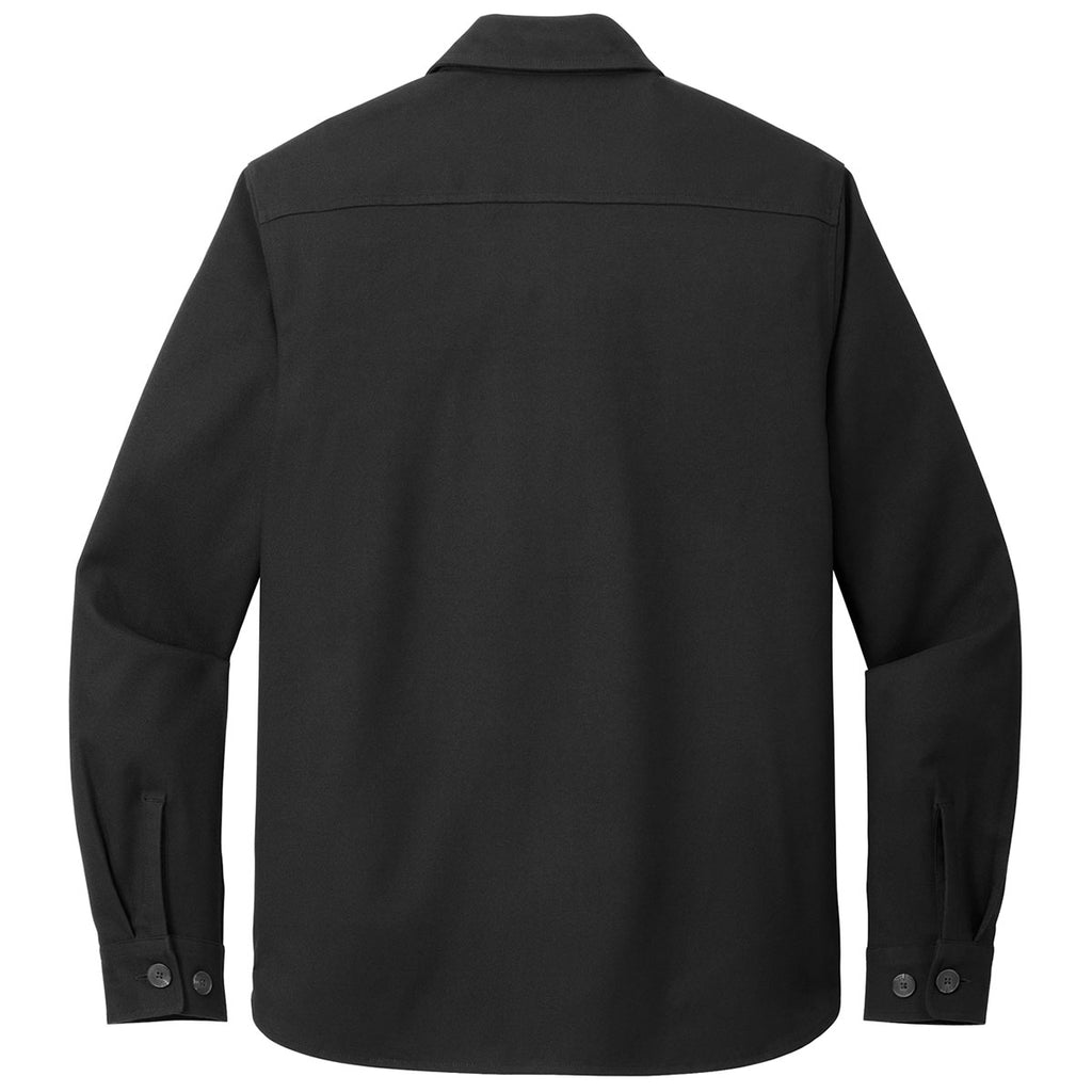 Mercer+Mettle Men's Deep Black Long Sleeve Twill Overshirt