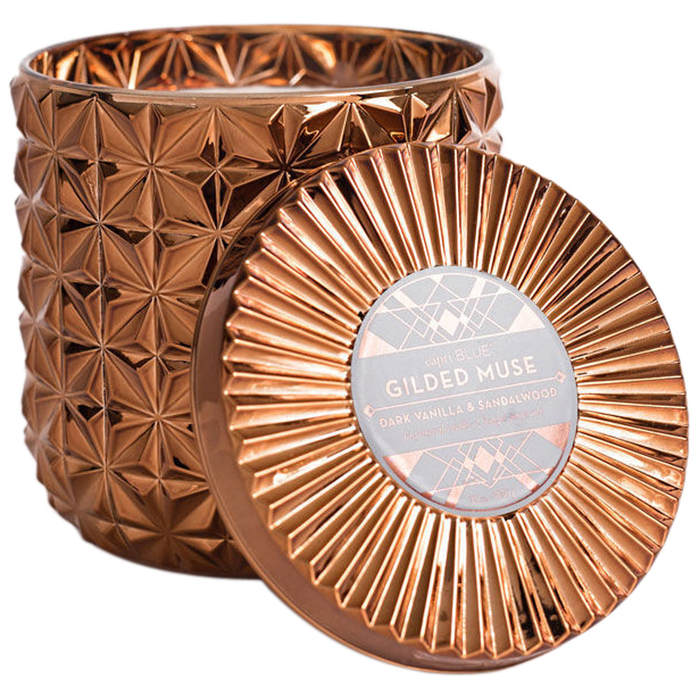 Dark Vanilla & Sandalwood Gilded Muse Jumbo Faceted Jar