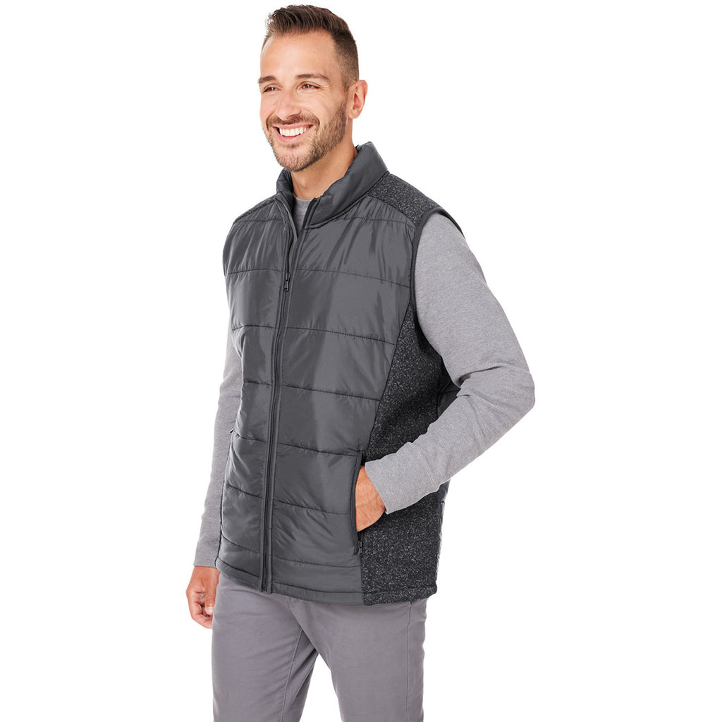 Nautica Men's Graphite/Graphite Heather Harbor Puffer Vest