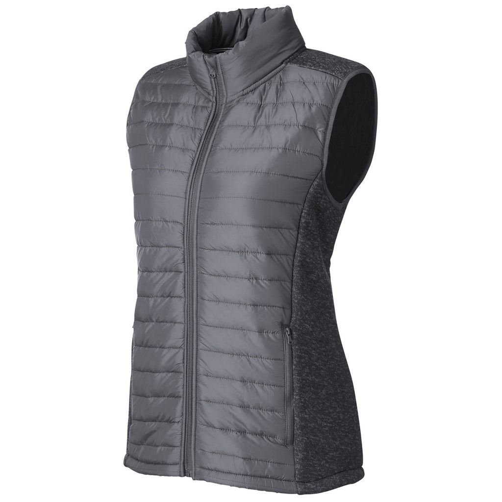 Nautica Women's Graphite/Graphite Heather Harbor Puffer Vest