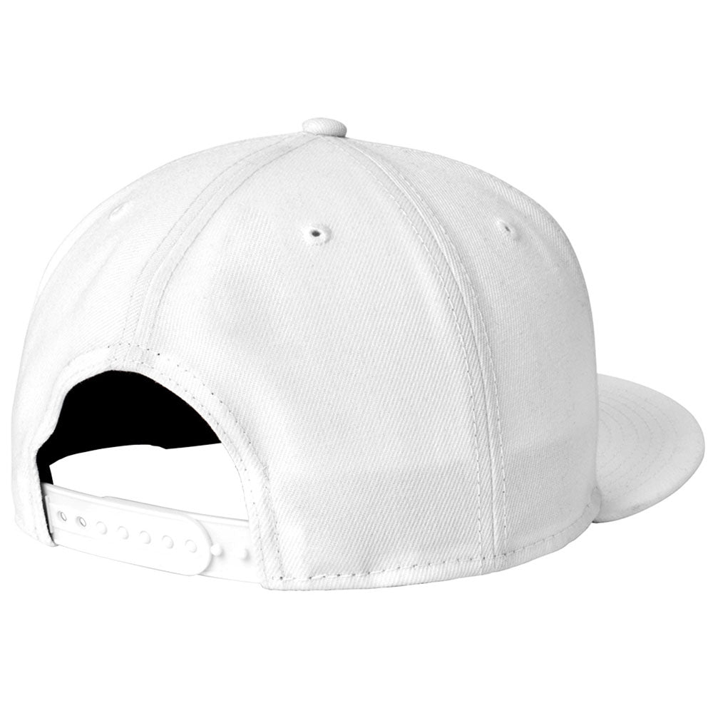 New Era White Standard Fit Flat Bill Snapback Cap