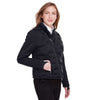 North End Women's Black/Black/Carbon Pioneer Hybrid Bomber Jacket