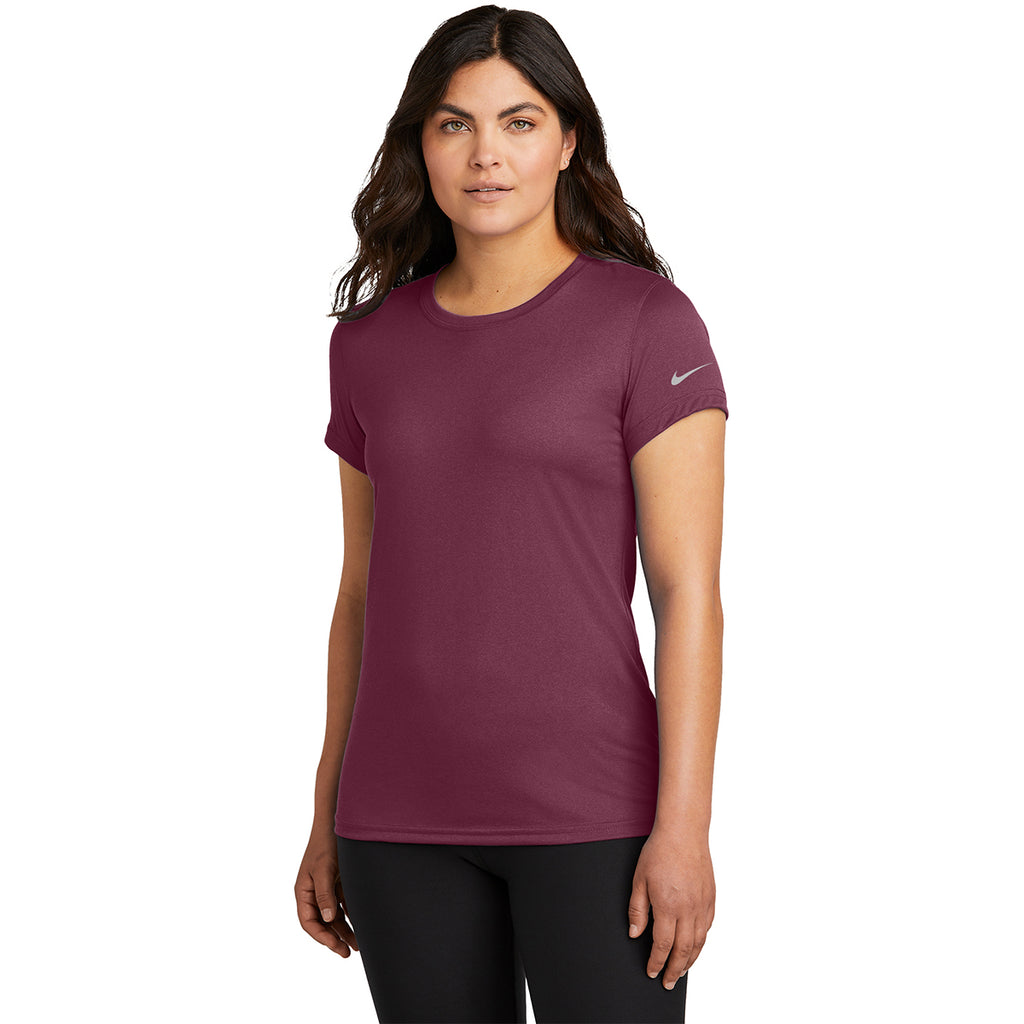 Nike Women's Deep Maroon Swoosh Sleeve rLegend Tee