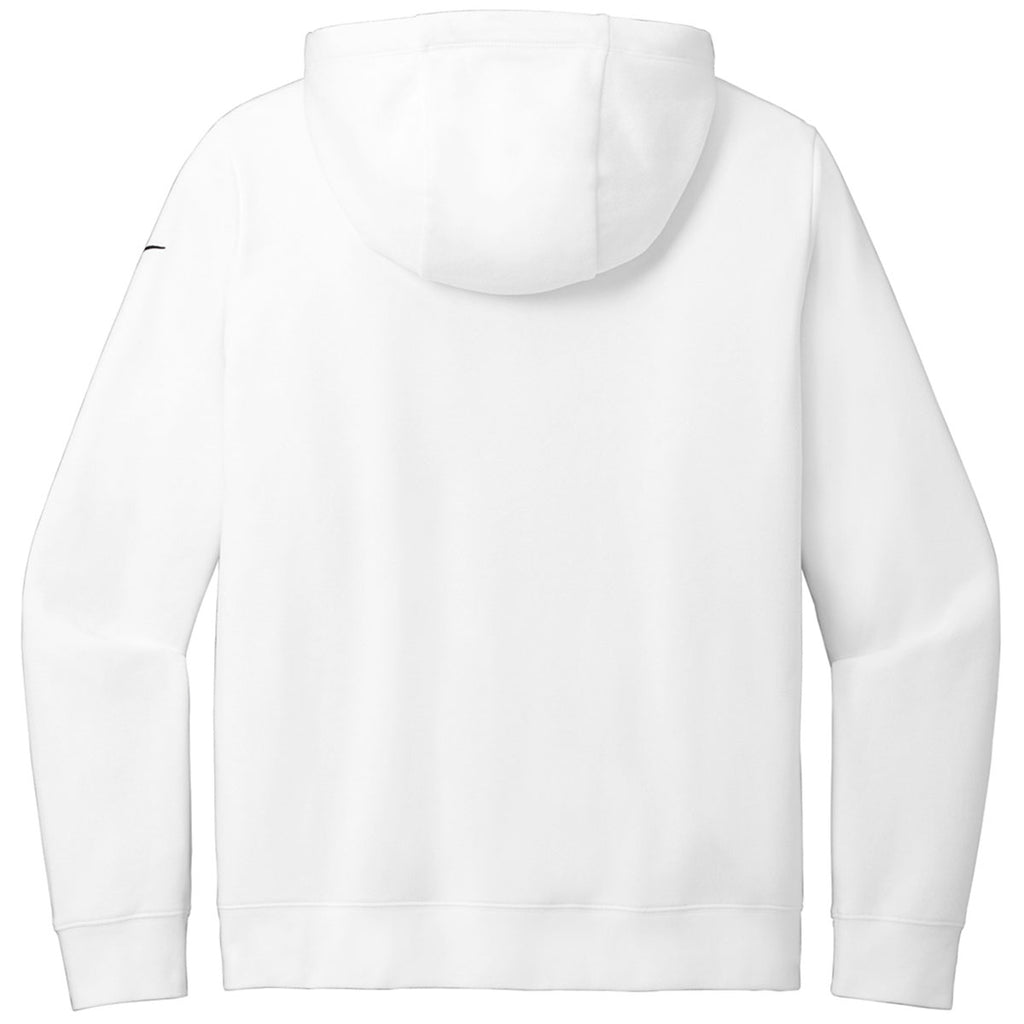 Nike Women's White Club Fleece Sleeve Swoosh Pullover Hoodie