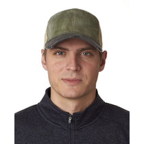 Adams Men's Cactus/Black 6-Panel Pigment-Dyed Distressed Trucker Cap
