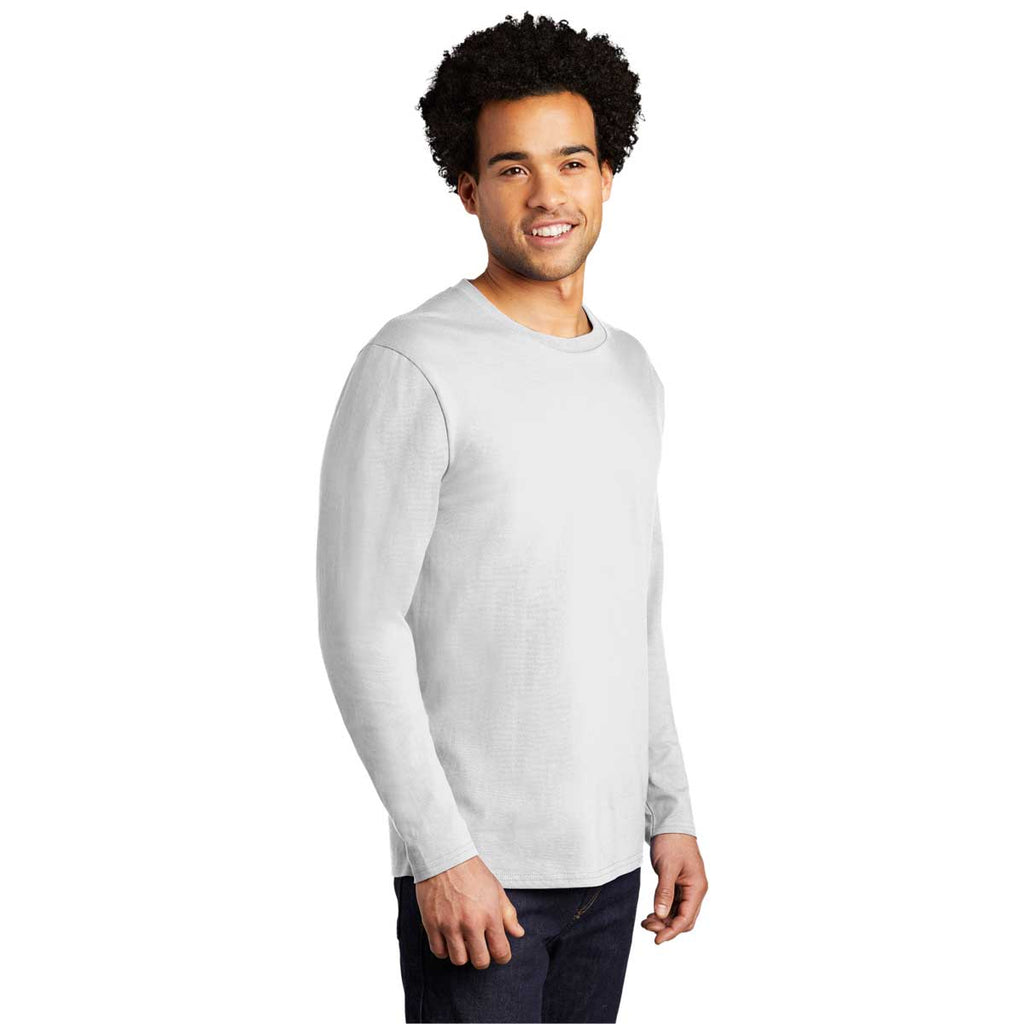 Port & Company White Long Sleeve Bouncer Tee