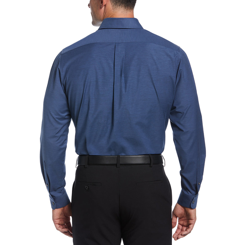 Perry Ellis Men's Classic Navy Heathered Woven Shirt