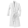 Port Authority White Checkered Terry Shawl Collar Robe