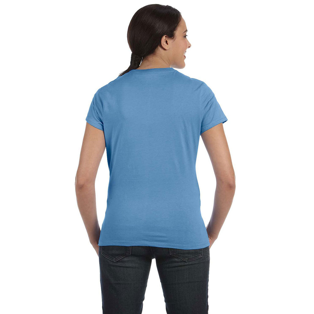 Hanes Women's Carolina Blue 4.5 oz. 100% Ringspun Cotton nano-T T-Shirt