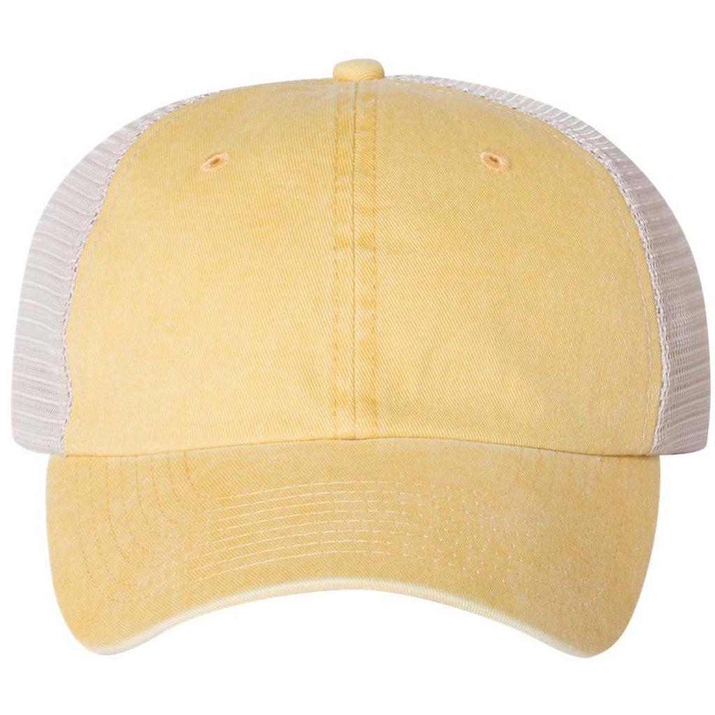 Sportsman Mustard Yellow/Stone Pigment Dyed Trucker Cap