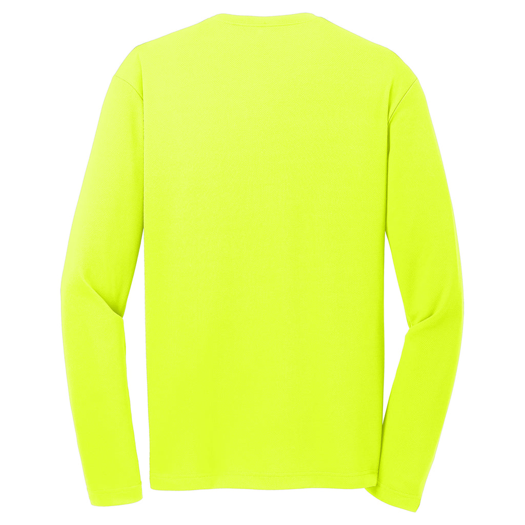 Sport-Tek Men's Neon Yellow PosiCharge RacerMesh Long Sleeve Tee