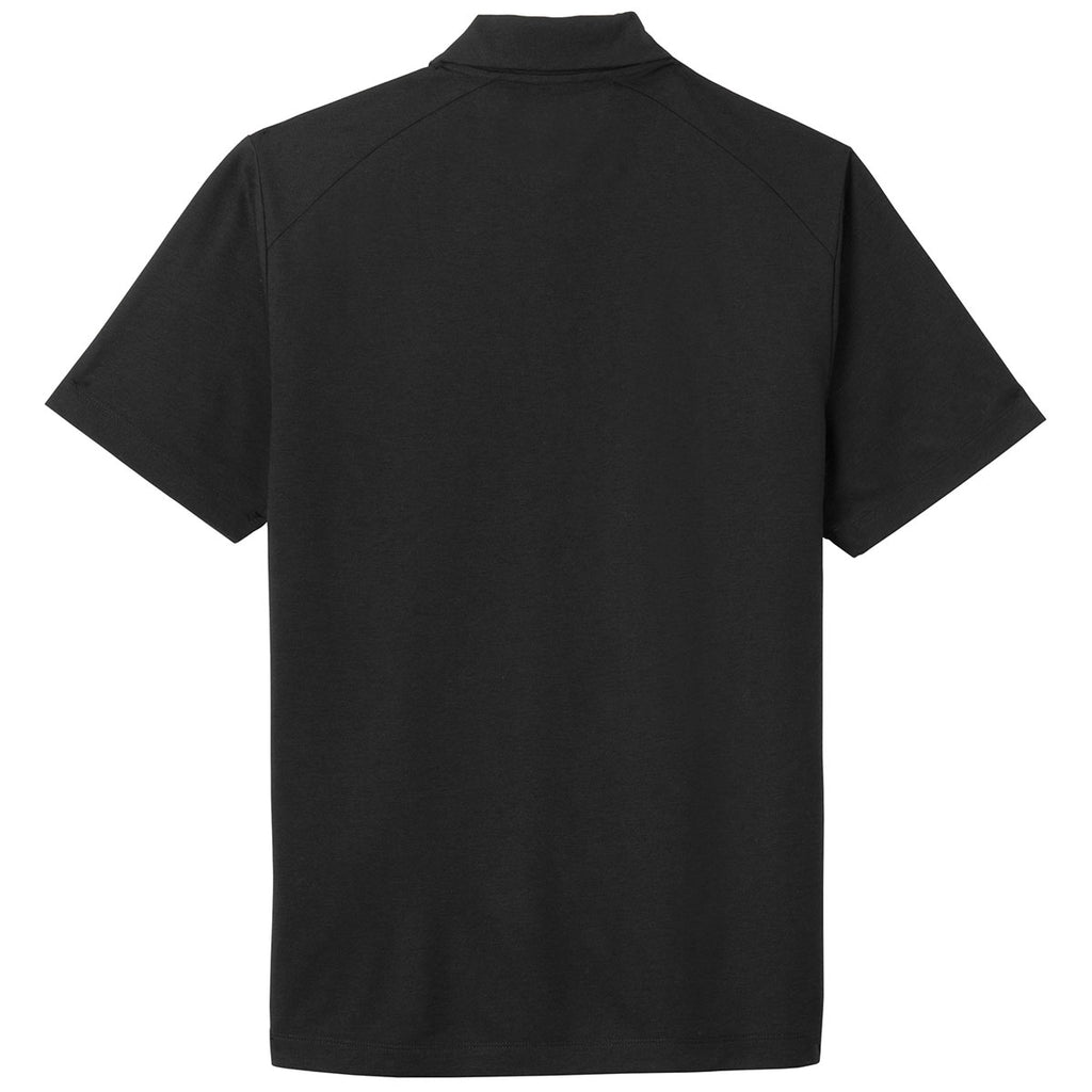 Sport-Tek Men's Black Triad Solid PosiCharge Tri-Blend Wicking Polo