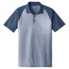 Sport-Tek Men's True Navy Heather/True Navy PosiCharge RacerMesh Raglan Heather Block Polo