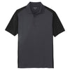 Sport-Tek Men's Iron Grey/Black Colorblock Micropique Sport-Wick Polo