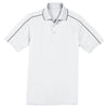 Sport-Tek Men's White/Iron Grey Micropique Sport-Wick Piped Polo