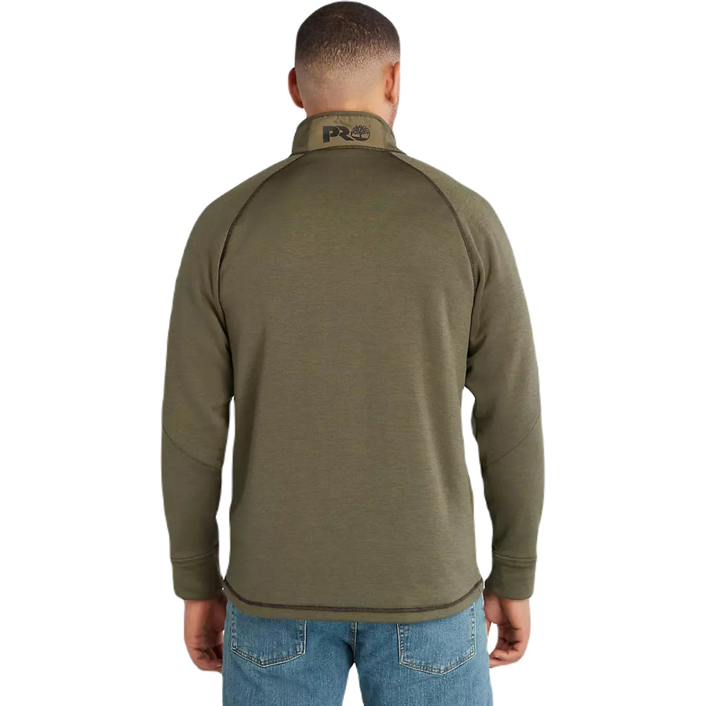 Timberland Men's Burnt Olive Heather Reaxion 1/4 Zip Fleece