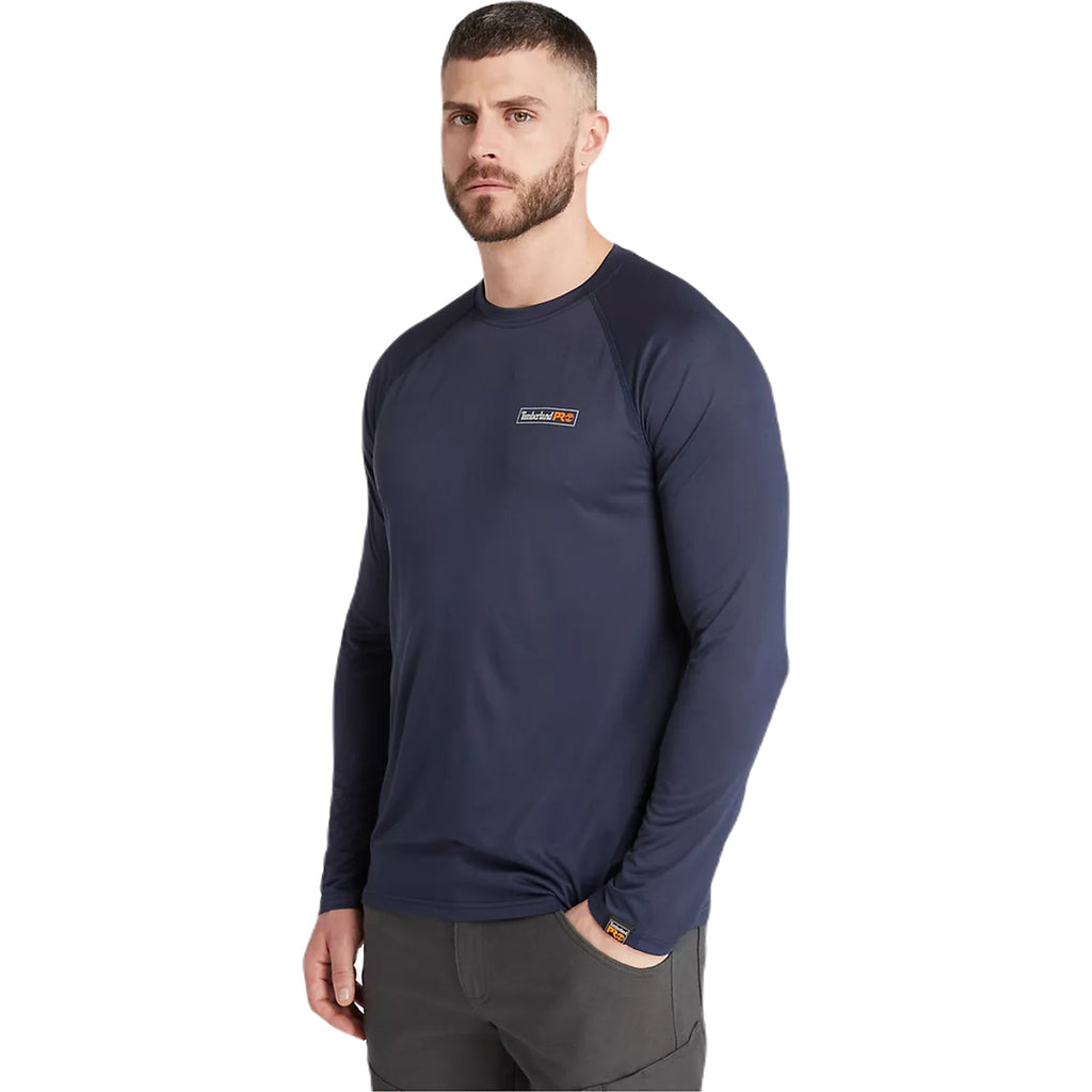 Timberland Men's Navy Wicking Good Sport Long-Sleeve T-Shirt