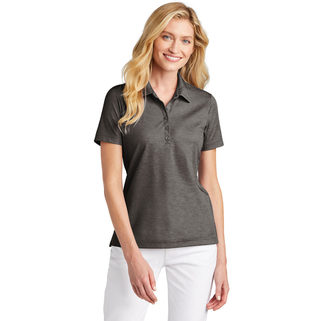 TravisMathew Women's Black Heather Oceanside Heather Polo