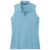 TravisMathew Women's Brilliant Blue Heather Coto Performance Sleeveless Polo