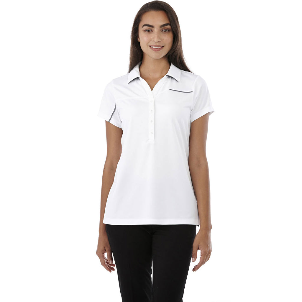 Elevate Women's White/Steel Grey Wilcox Short Sleeve Polo