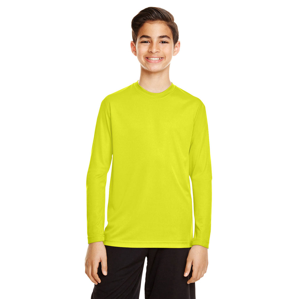 Team 365 Youth Safety Yellow Zone Performance Long-Sleeve T-Shirt