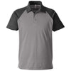 Team 365 Men's Sport Graphite/Black Command Snag-Protection Colorblock Polo