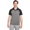 Team 365 Men's Sport Graphite/Black Command Snag-Protection Colorblock Polo