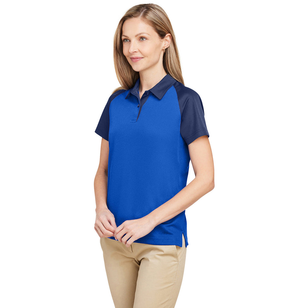 Team 365 Women's Sport Royal/Sport Dark Navy Command Snag-Protection Colorblock Polo