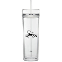 Gold Bond Inc Clear 16 oz Tube Tumbler with Straw