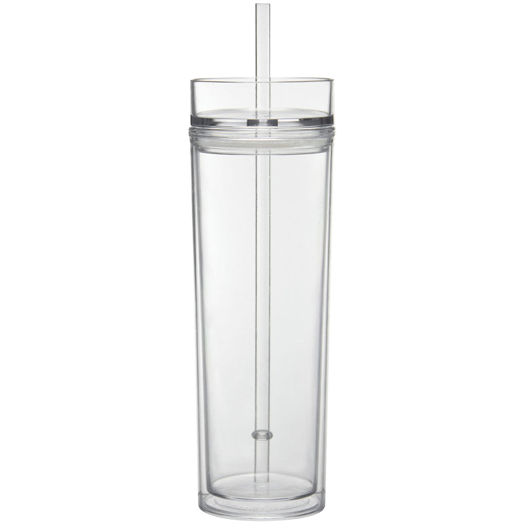 Gold Bond Inc Clear 16 oz Tube Tumbler with Straw