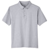 UltraClub Men's Heather Grey Lakeshore Stretch Cotton Performance Polo